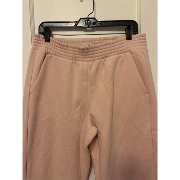 Pact Courtside Fleece Split Ankle Wide Leg Sweatpants Blush Posey Women's M NWT - Picture 2 of 7